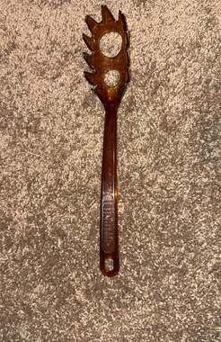 Vintage Ultratemp Amber Plastic Spaghetti Pasta Server